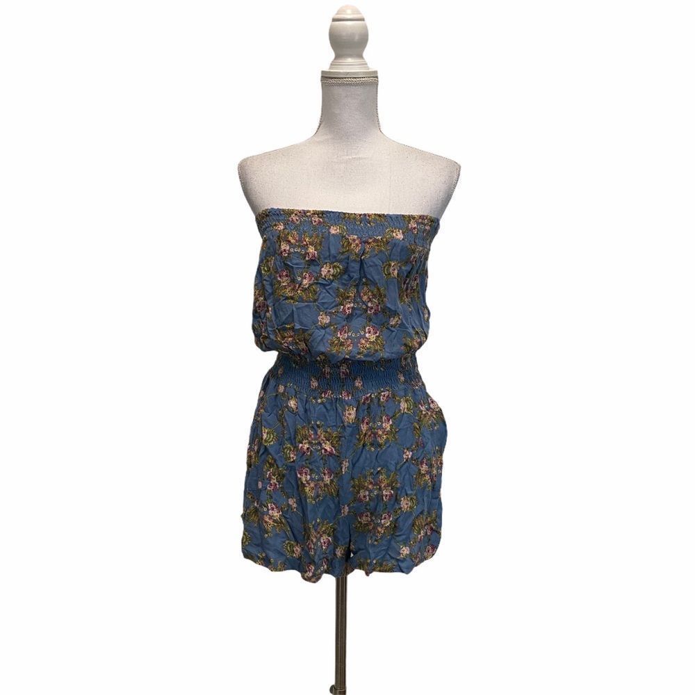 XL Floral Strapless w/ Pocket Jumpshort